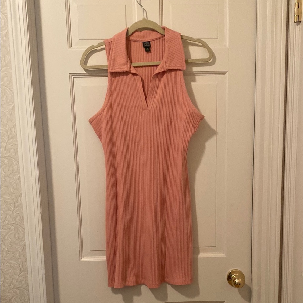 Wild Fable Ribbed Pink Collared Top